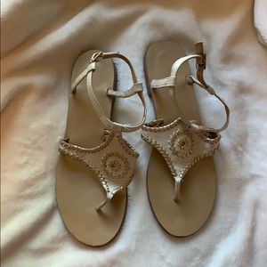 Jack Rogers Strappy Sandal Cream and Gold